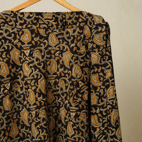 Black - kalamkari cotton wrap around skirt 61 - handcrafted