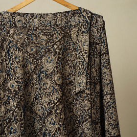 Black - kalamkari cotton wrap around skirt 65 - handcrafted