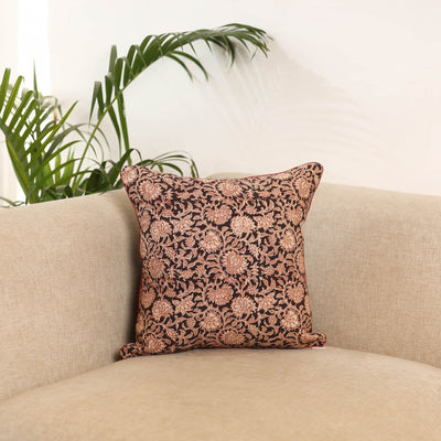 Black - kalamkari cushion cover 26 - handcrafted