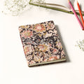 Black - kalamkari fabric cover handmade paper notebook (7 x