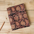 Black - Kalamkari Fabric Cover Handmade Paper Notebook (9 x 7 in)