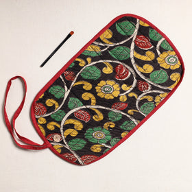  Kalamkari Fabric Multipurpose Segmented Make-up Brush Wrap Pouch/Case 