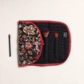  Kalamkari Fabric Multipurpose Segmented Make-up Brush Wrap Pouch/Case 