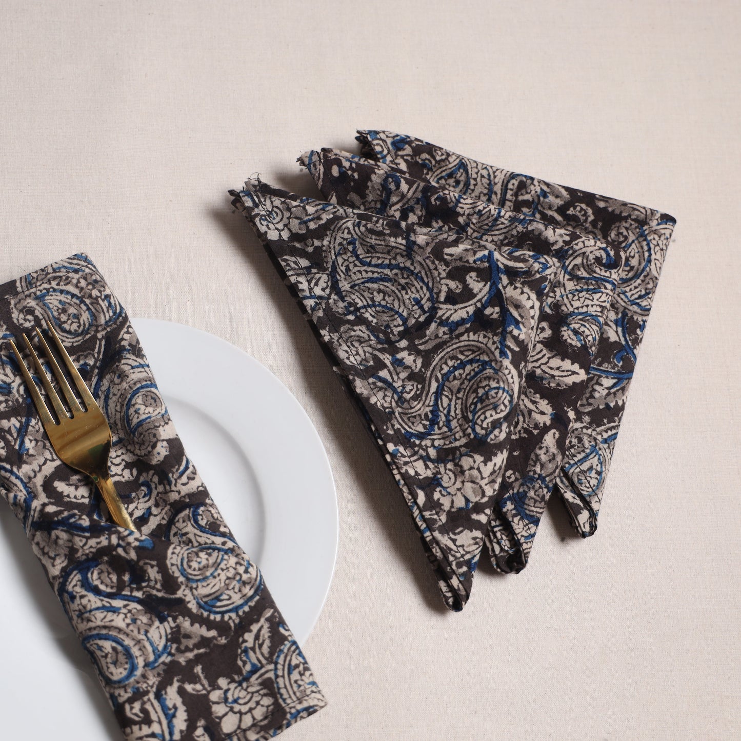 Kalamkari hand table napkins (set of 4) 07 - handcrafted