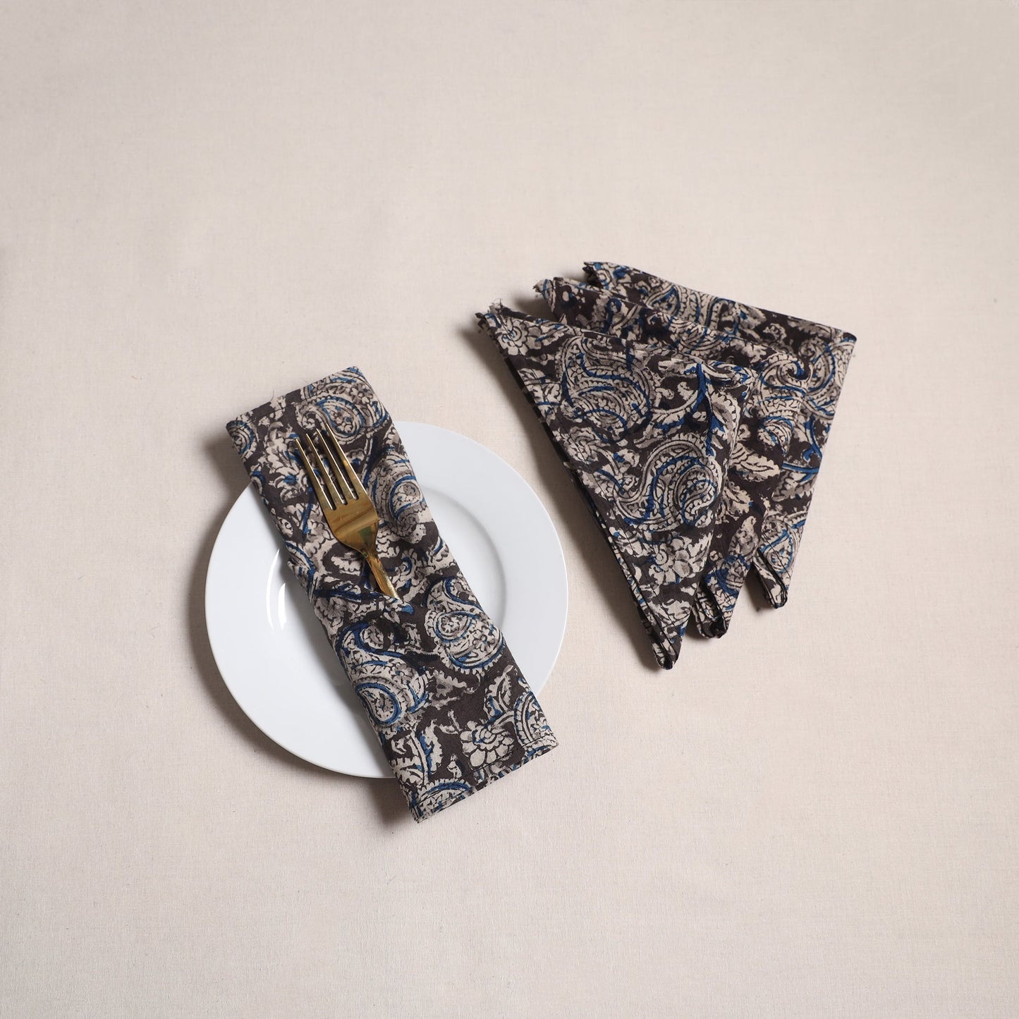 Kalamkari hand table napkins (set of 4) 07 - handcrafted