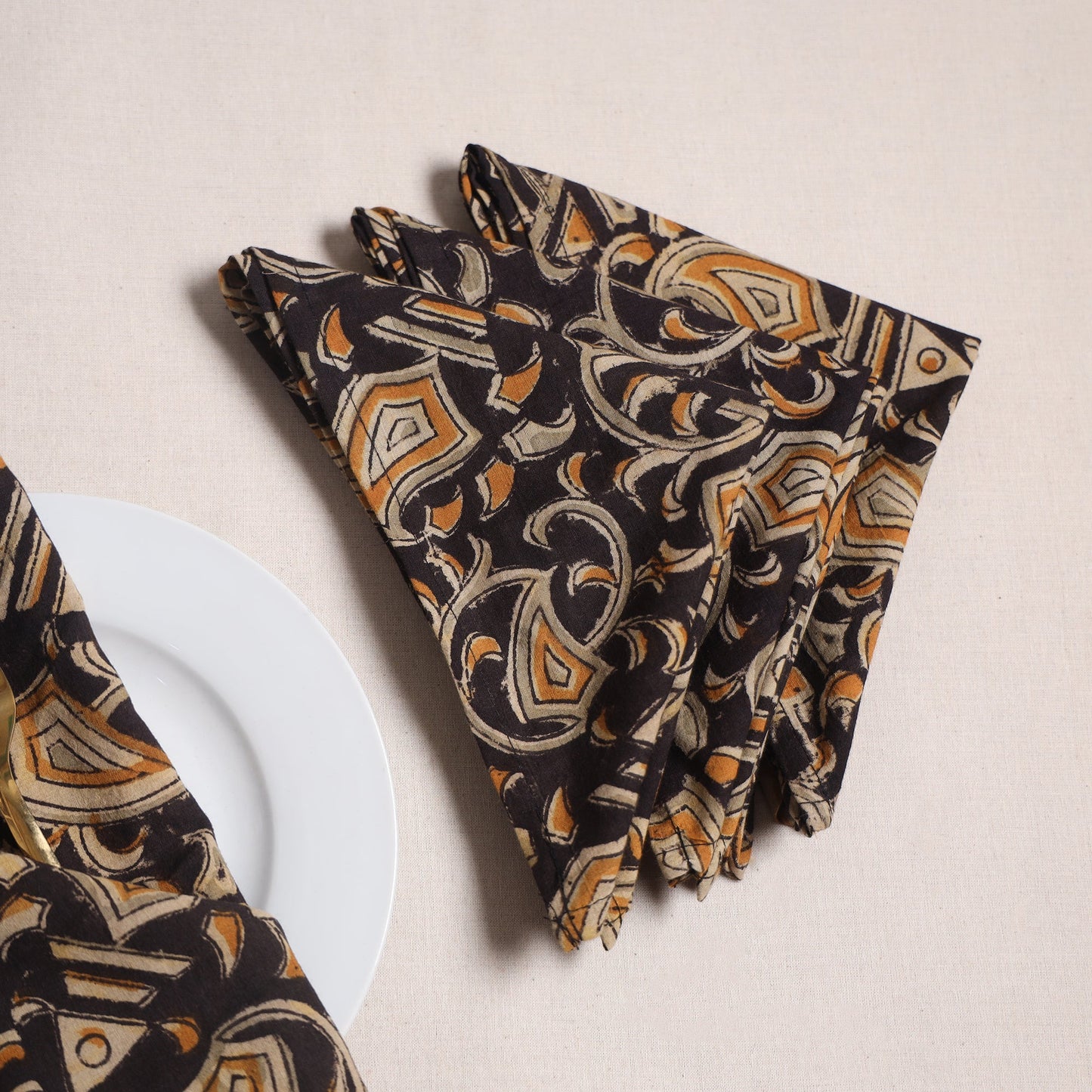 Kalamkari hand table napkins (set of 4) 22 - handcrafted