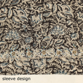 Black - kalamkari hand embroidery cotton blouse piece 20