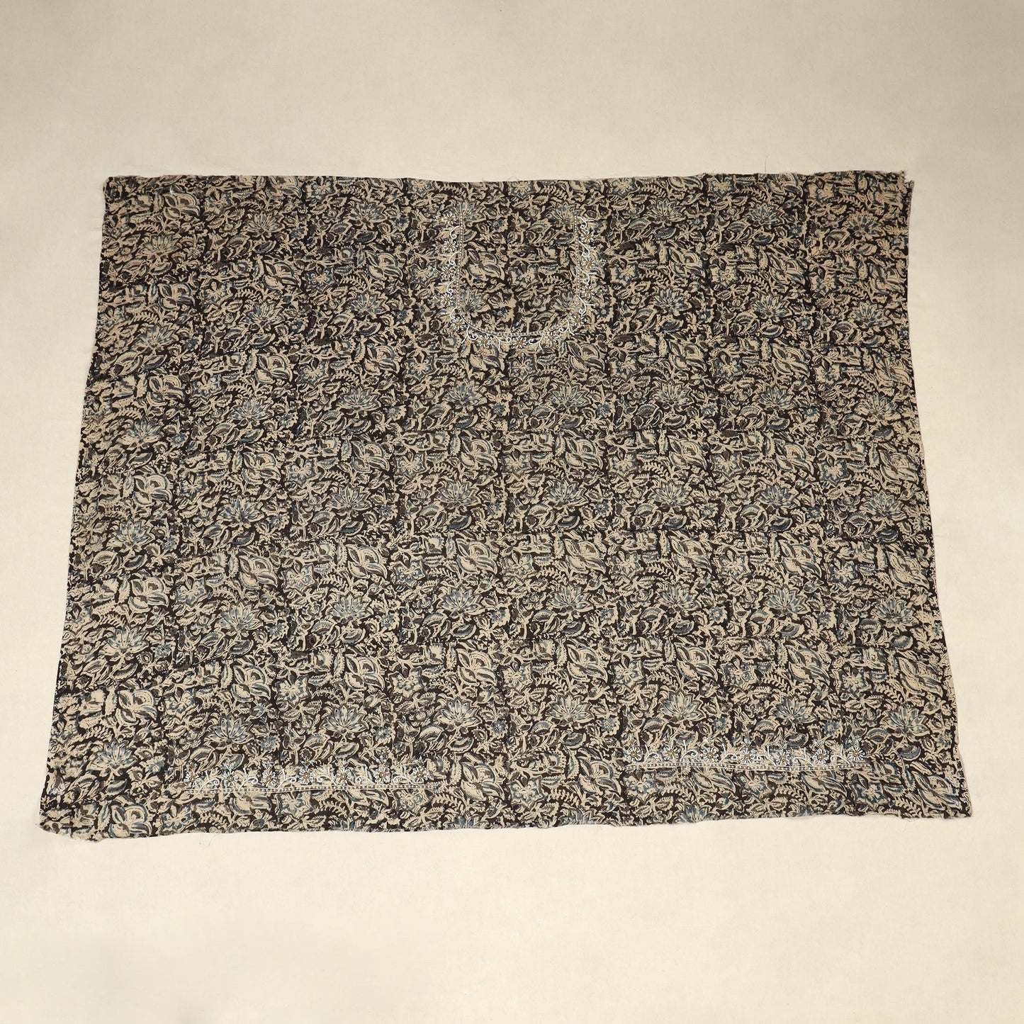 Black - kalamkari hand embroidery cotton blouse piece 20