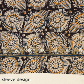 Black - kalamkari hand embroidery cotton blouse piece 22