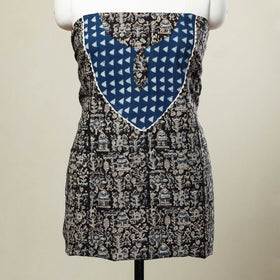  Black Kalamkari Print Patchwork Cotton Kurta Material