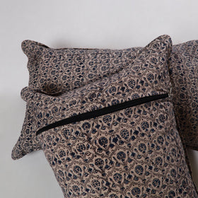 Buy Black Kalamkari Block Print Pillow Cover (Set of 2)