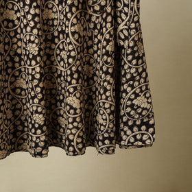 Black - kalamkari cotton wrap around skirt 13 - handcrafted