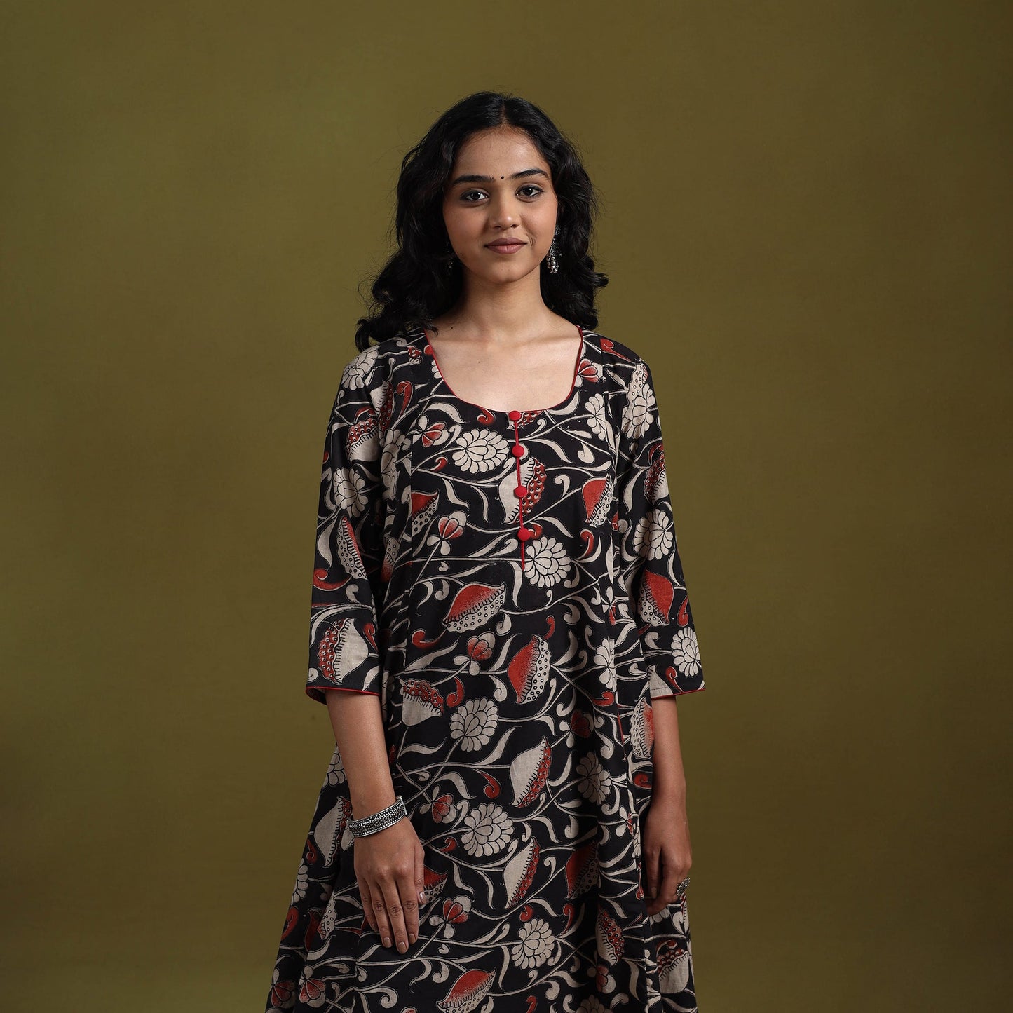Kalamkari printed cotton 2pc kurta set for women 02