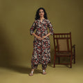 Black - kalamkari printed cotton 2pc kurta set for women 03