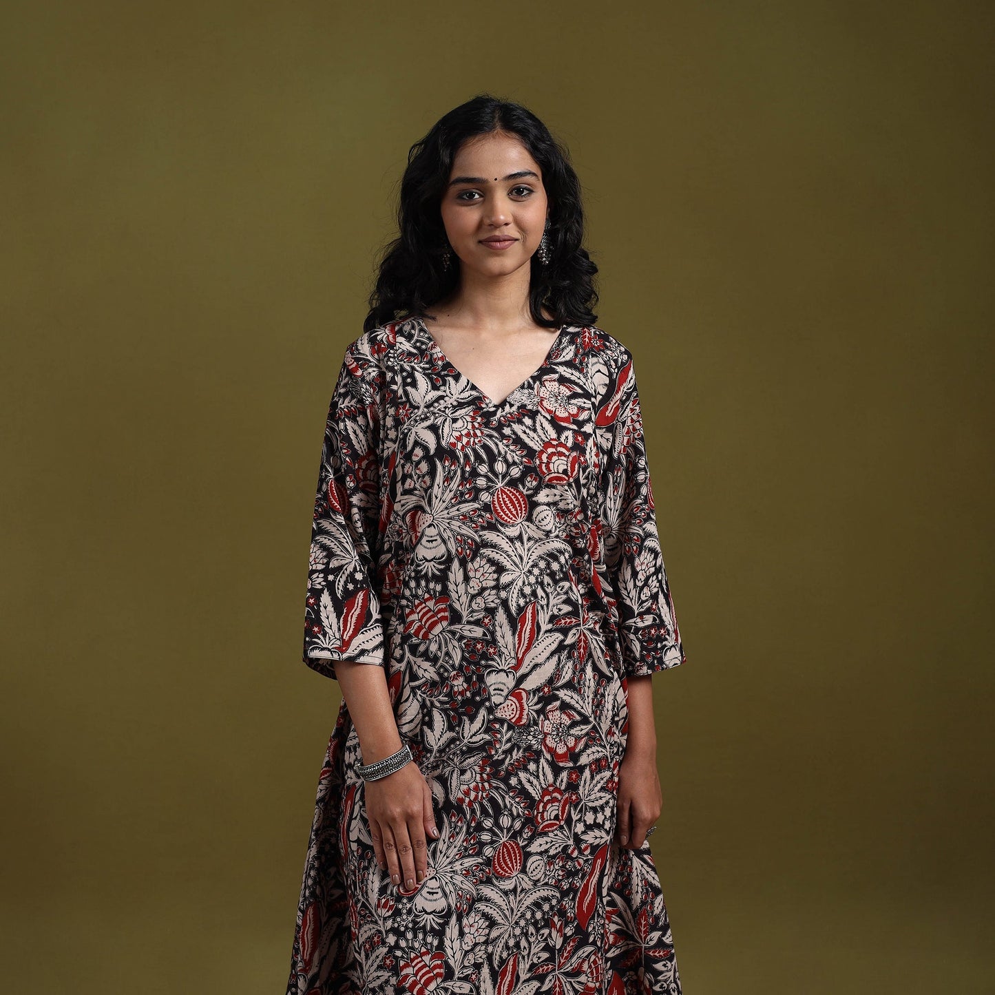 Kalamkari printed cotton 2pc kurta set for women 10