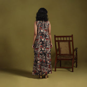 Black - kalamkari printed cotton 2pc kurta set for women 14