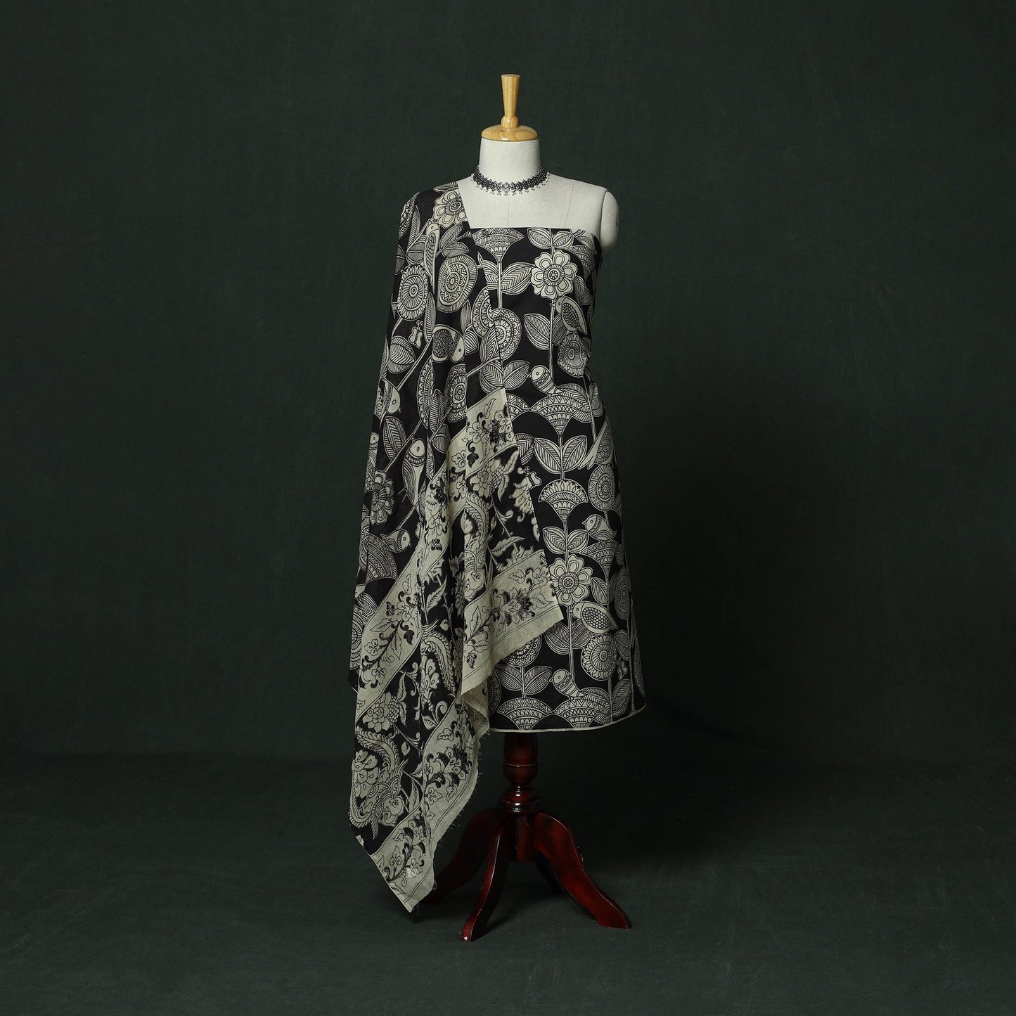 Kalamkari printed cotton 2pc unstitched dress material 16