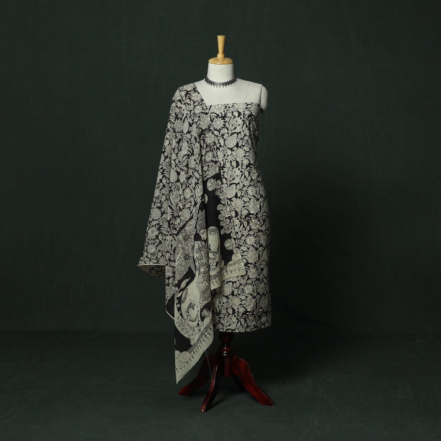 Kalamkari printed cotton 2pc unstitched dress material 17