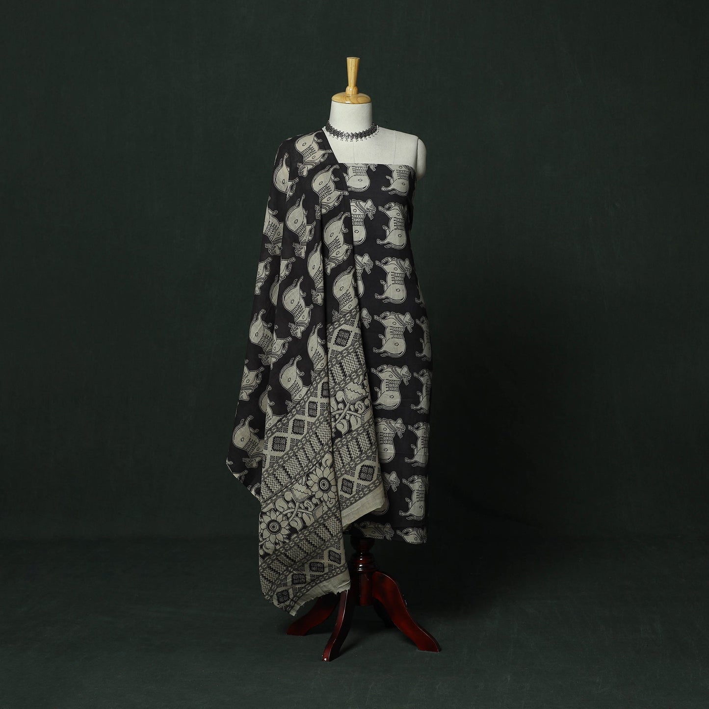 Kalamkari printed cotton 2pc unstitched dress material 21