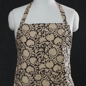 Black Kalamkari Block Printed Cotton Apron 