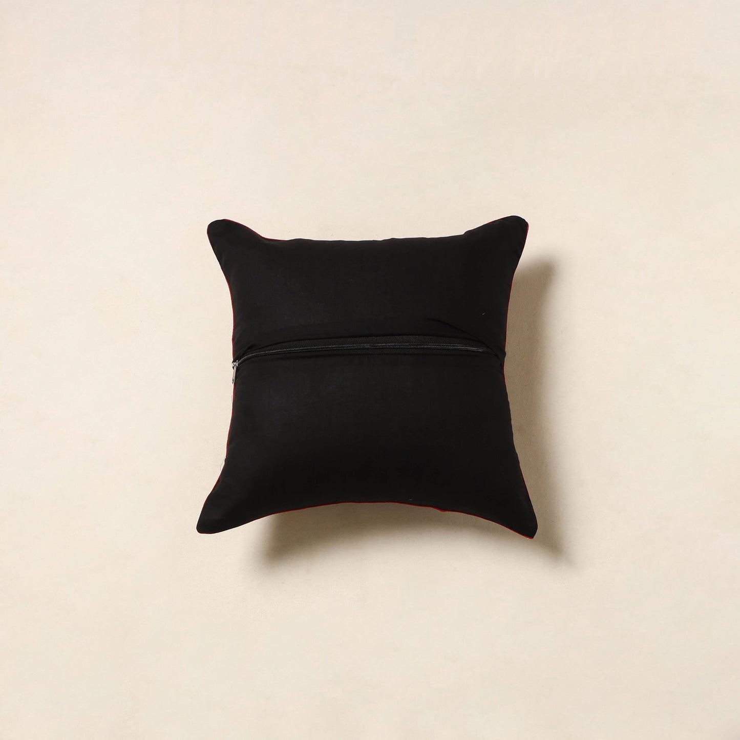 Black - kalamkari printed cotton cushion cover 122