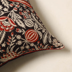 Black - kalamkari printed cotton cushion cover 122