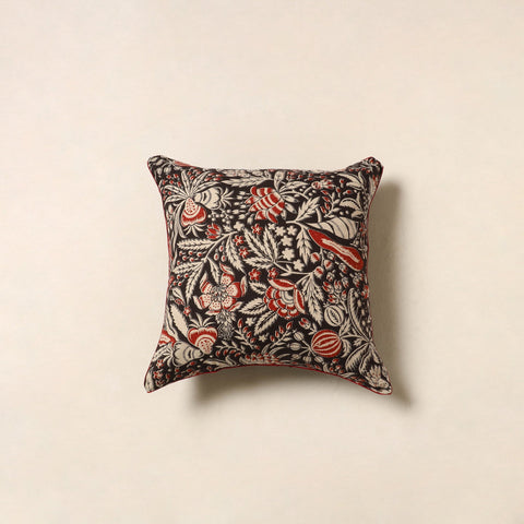 Black - kalamkari printed cotton cushion cover 122