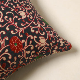 Black - kalamkari printed cotton cushion cover 123
