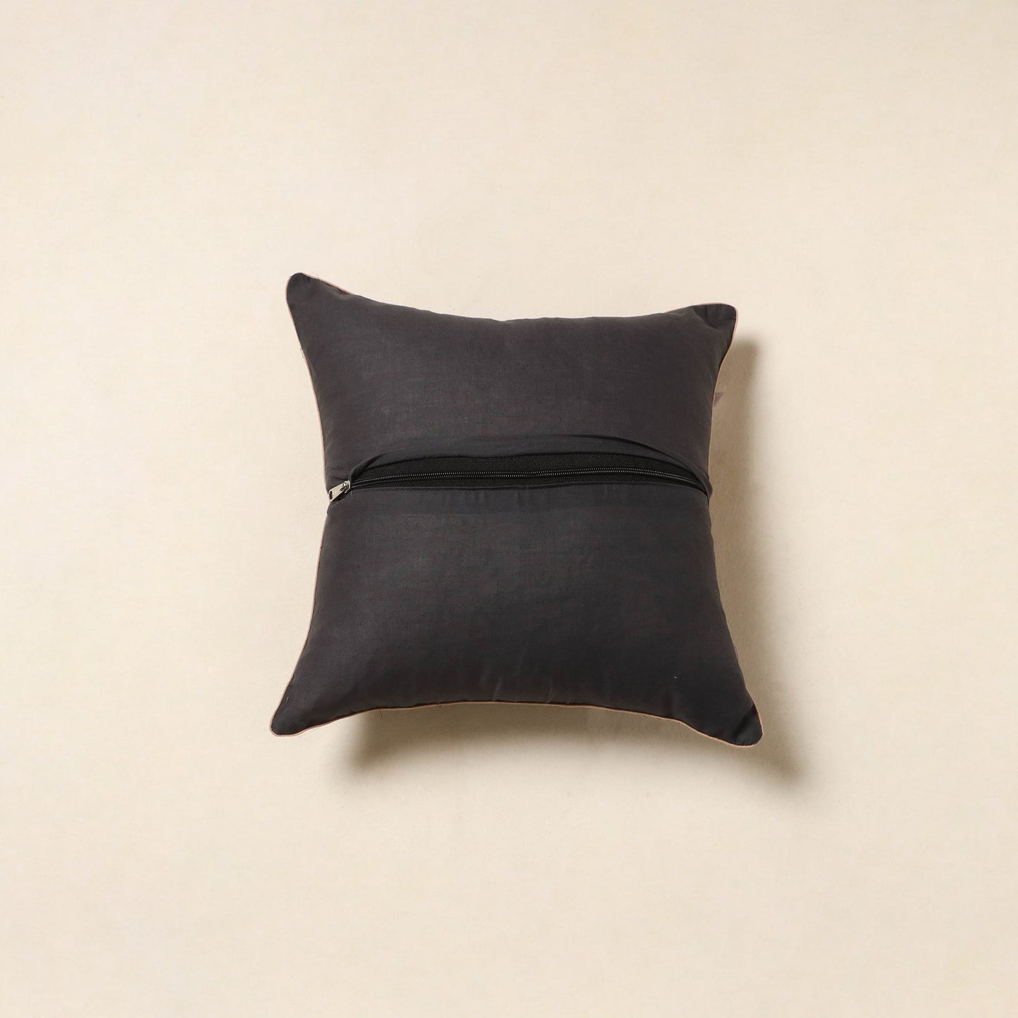 Black - kalamkari printed cotton cushion cover 123