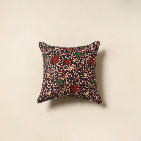 Black - kalamkari printed cotton cushion cover 123