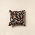 Black - kalamkari printed cotton cushion cover 129