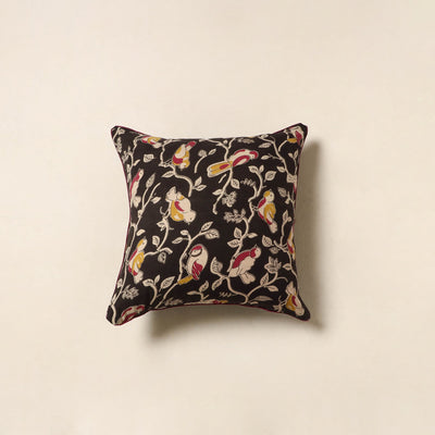 Black - kalamkari printed cotton cushion cover 129
