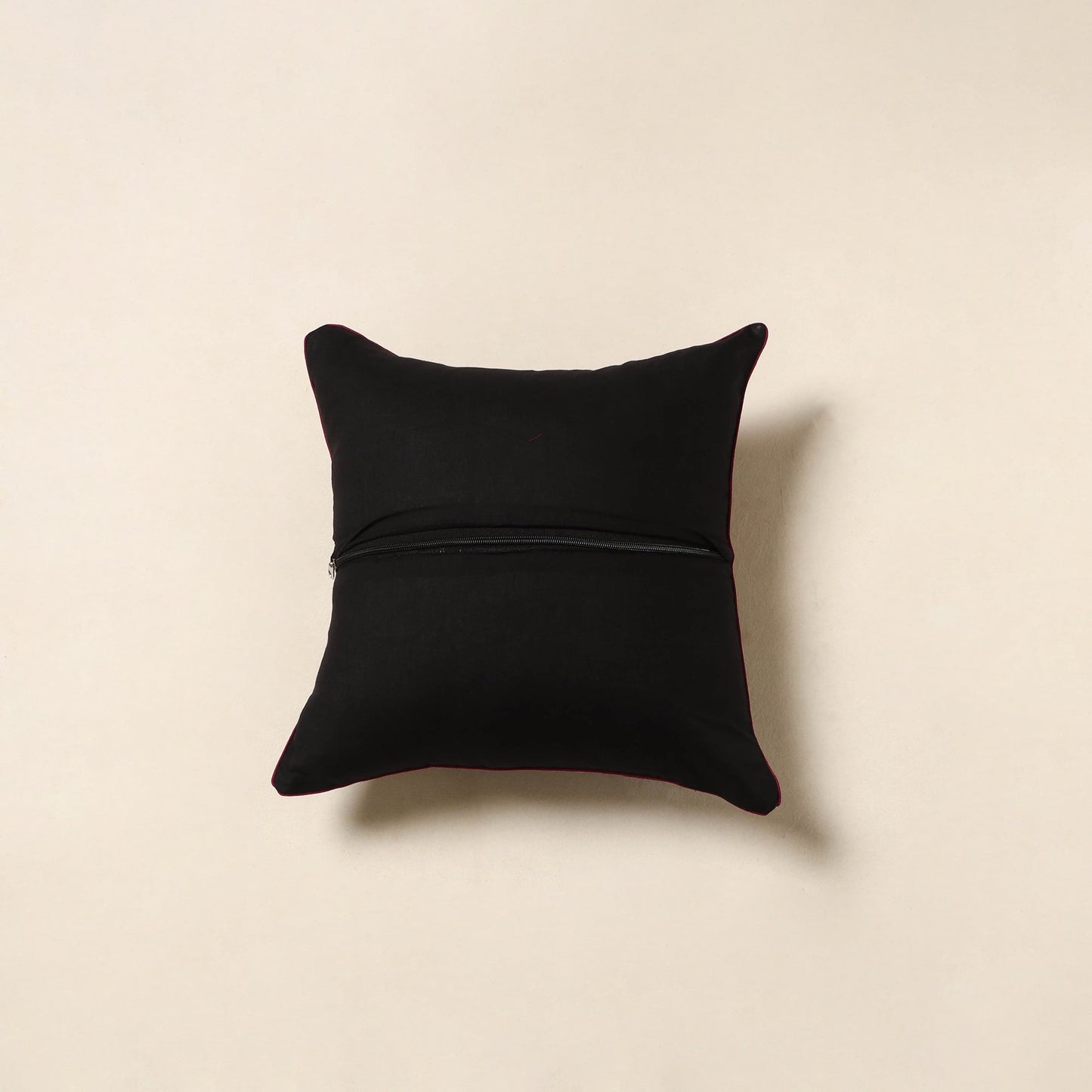 Black - kalamkari printed cotton cushion cover 129