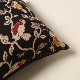 Black - kalamkari printed cotton cushion cover 129
