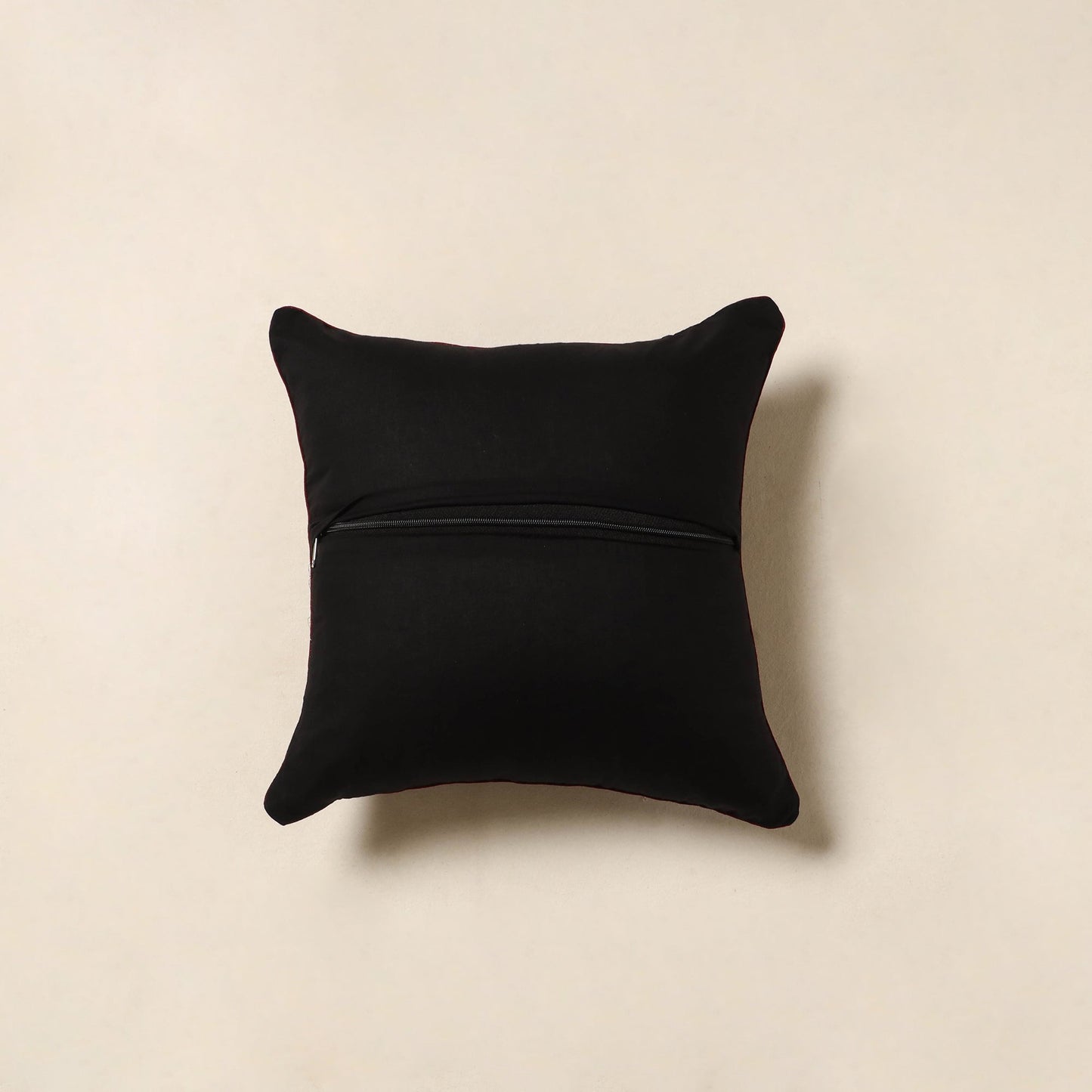 Black - kalamkari printed cotton cushion cover 58