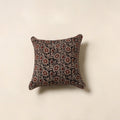 Black - kalamkari printed cotton cushion cover 58