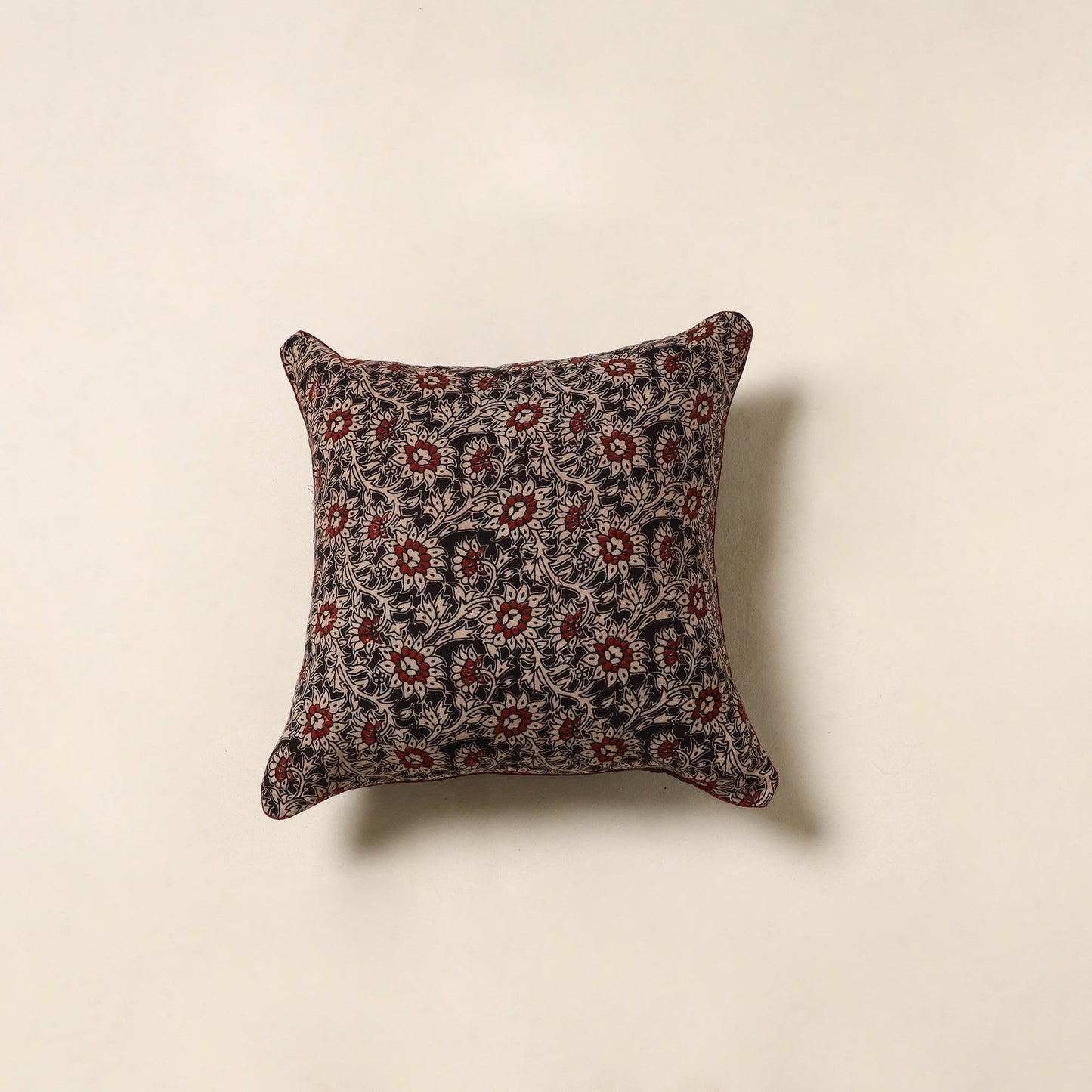 Black - kalamkari printed cotton cushion cover 58