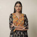  Kalamkari Printed Cotton Flared Kurta with Patchwork 12 