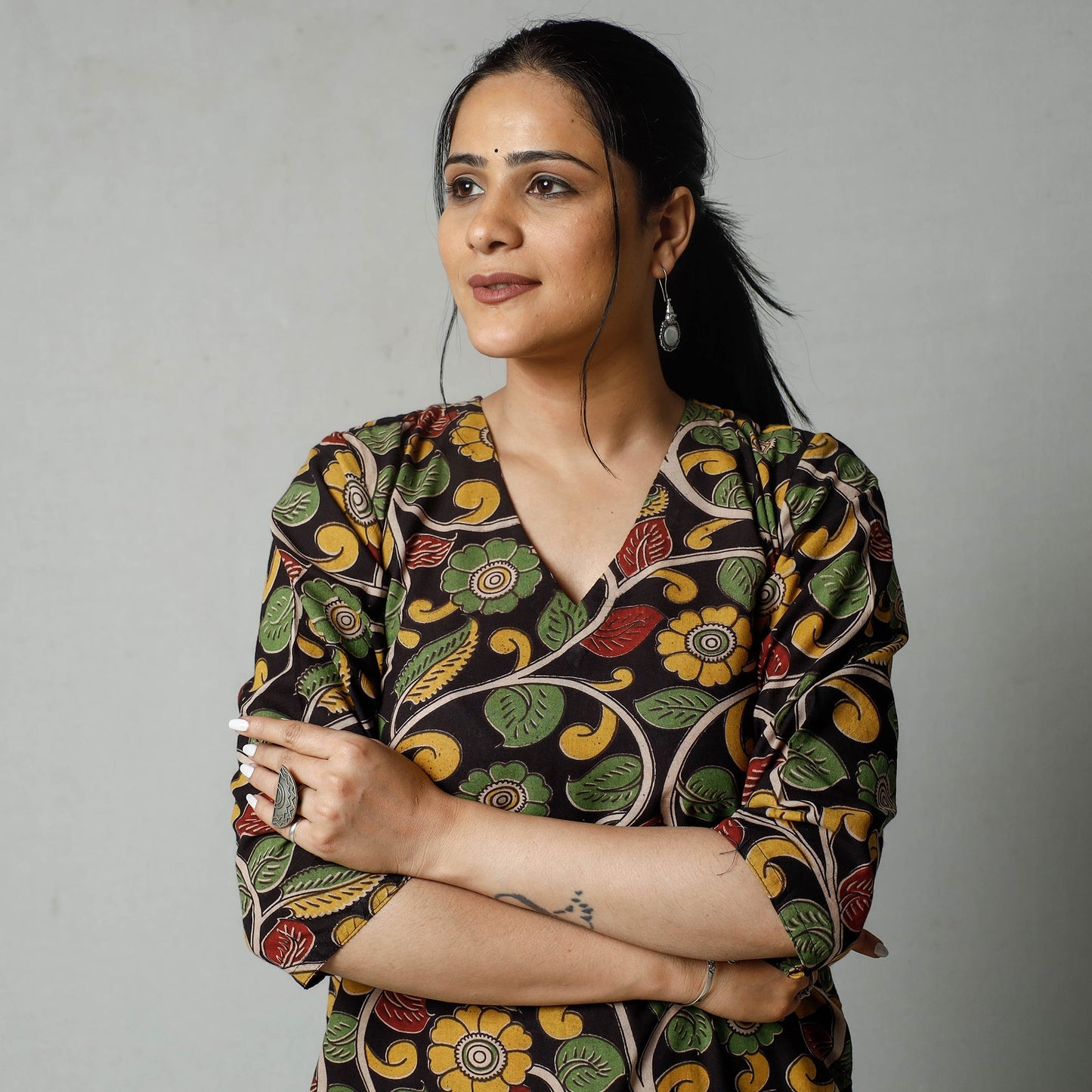 Buy Kalamkari Printed Cotton Kurta Online at iTokri.com
