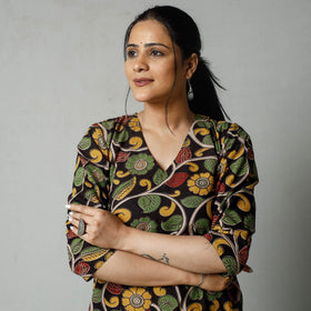 Buy Kalamkari Printed Cotton Kurta Online at iTokri.com