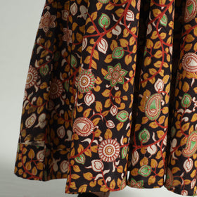Black - Kalamkari Printed Cotton A-Line Dress