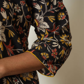 Black - kalamkari printed cotton a-line kurta 37