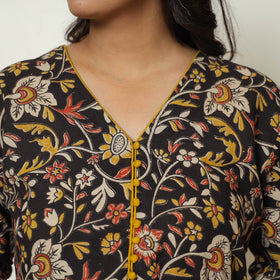 Black - kalamkari printed cotton a-line kurta 37