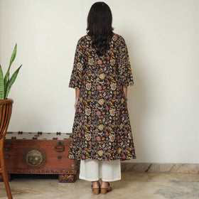 Black - kalamkari printed cotton a-line kurta 37