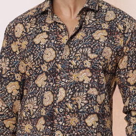 Kalamkari Block Printed Cotton Men Full Sleeve Shirt