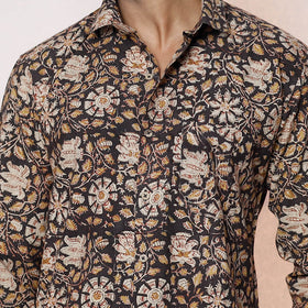 Kalamkari Block Printed Cotton Men Full Sleeve Shirt