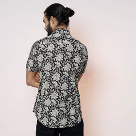 Kalamkari Block Printed Cotton Men Half Sleeve Shirt