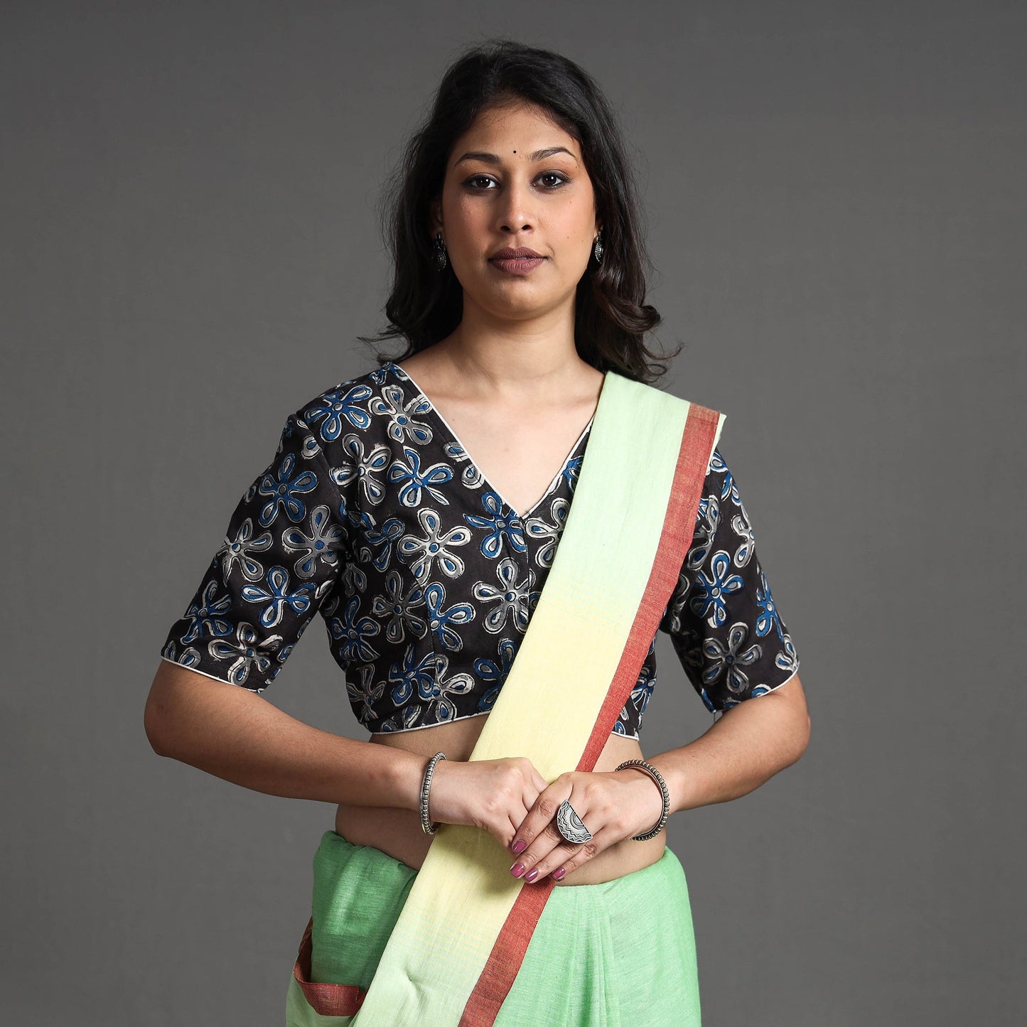 Buy Kalamkari Block Printed Cotton Stitched Blouse Online at iTokri.com