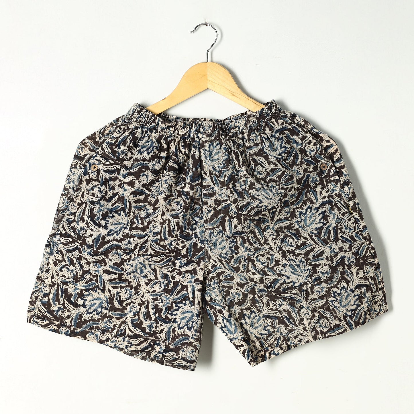 Black - kalamkari printed cotton unisex boxer/shorts