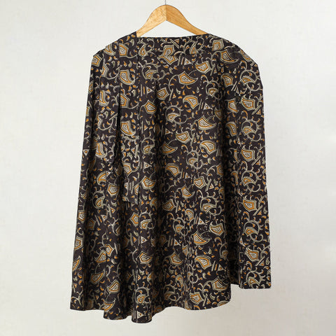 Black - kalamkari printed cotton wrap around skirt 17